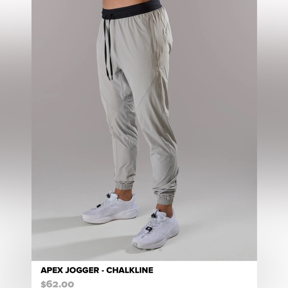 Alphalete Chalkline Apex Jogger in Light Gray with Black Waistband small